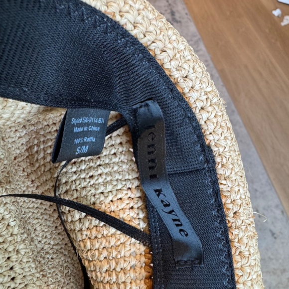 Jenni Kayne Crochet Raffia Sun Hat with brown stripe - Picture 3 of 5